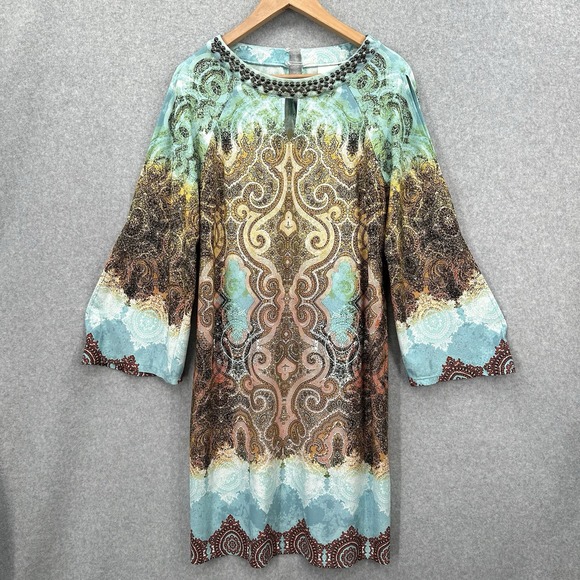 Chico's Women's Size Medium Retro Mod Resort Stretch Dress - Picture 1 of 11